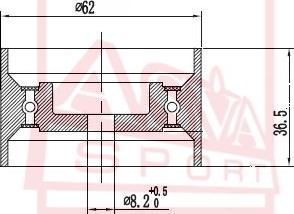 ASVA TYBP-008 - Обтящна ролка, клинов ремък vvparts.bg