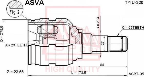 ASVA TYIU-220 - Каре комплект, полуоска vvparts.bg