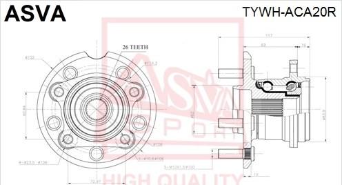 ASVA TYWH-ACA20R - Главина на колелото vvparts.bg