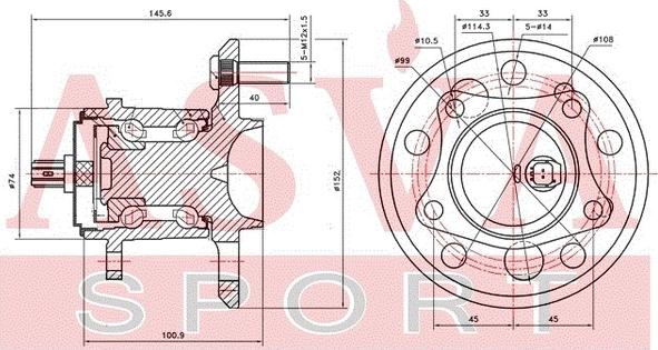 ASVA TYWH-ACV50RR - Главина на колелото vvparts.bg