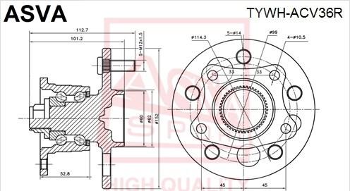 ASVA TYWH-ACV36R - Главина на колелото vvparts.bg