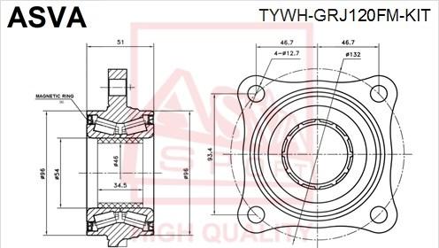 ASVA TYWH-GRJ120FM-KIT - Главина на колелото vvparts.bg