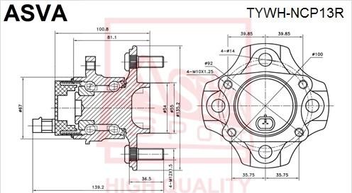 ASVA TYWH-NCP13R - Главина на колелото vvparts.bg