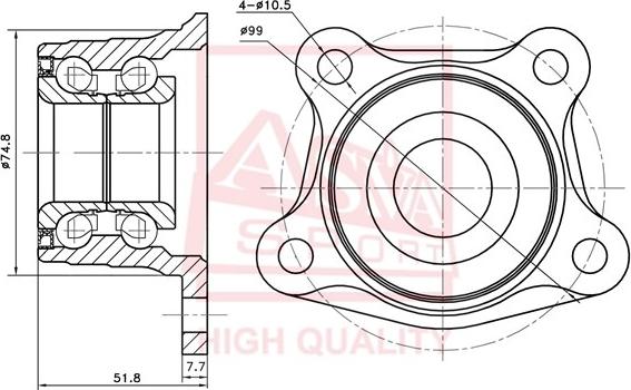 ASVA TYWH-ST190R - Главина на колелото vvparts.bg