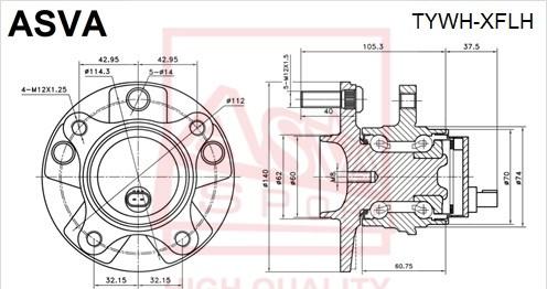 ASVA TYWH-XFLH - Главина на колелото vvparts.bg