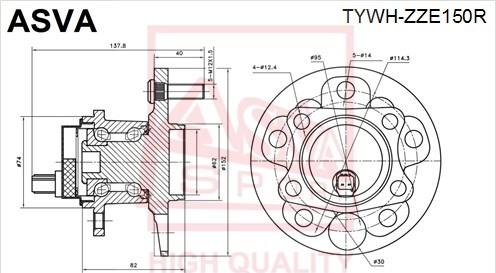 ASVA TYWH-ZZE150R - Главина на колелото vvparts.bg