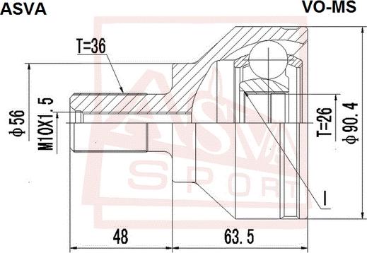 ASVA VO-MS - Каре комплект, полуоска vvparts.bg