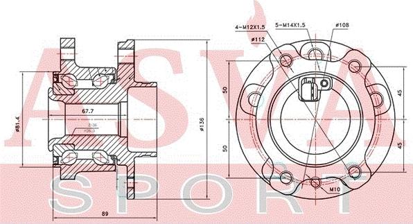 ASVA VOWH-XC70R - Главина на колелото vvparts.bg