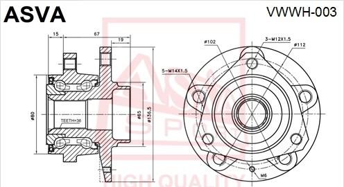 ASVA VWWH-003 - Главина на колелото vvparts.bg