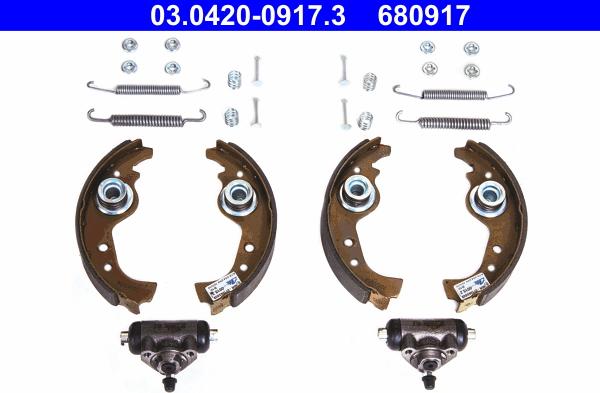 ATE 03.0420-0917.3 - Комплект спирачна челюст vvparts.bg