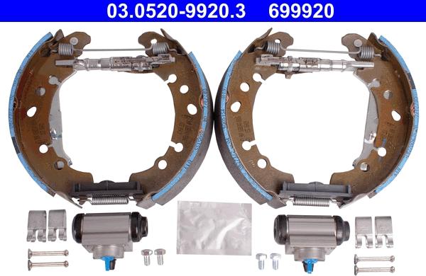 ATE 03.0520-9920.3 - Комплект спирачна челюст vvparts.bg