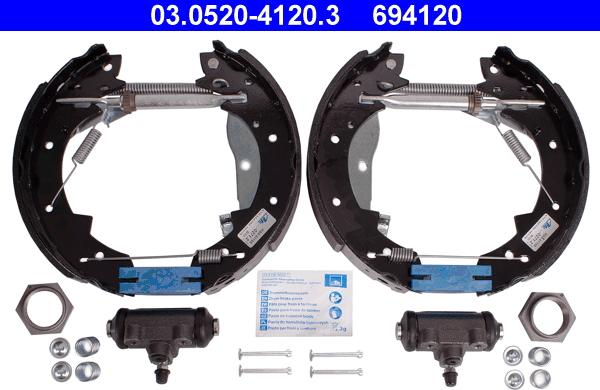 ATE 03.0520-4120.3 - Комплект спирачна челюст vvparts.bg