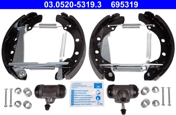 ATE 03.0520-5319.3 - Комплект спирачна челюст vvparts.bg