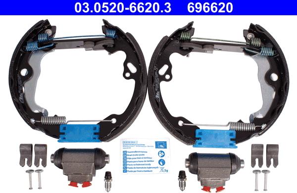 ATE 03.0520-6620.3 - Комплект спирачна челюст vvparts.bg