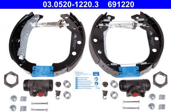 ATE 03.0520-1220.3 - Комплект спирачна челюст vvparts.bg