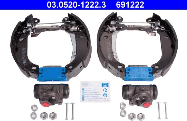 ATE 03.0520-1222.3 - Комплект спирачна челюст vvparts.bg