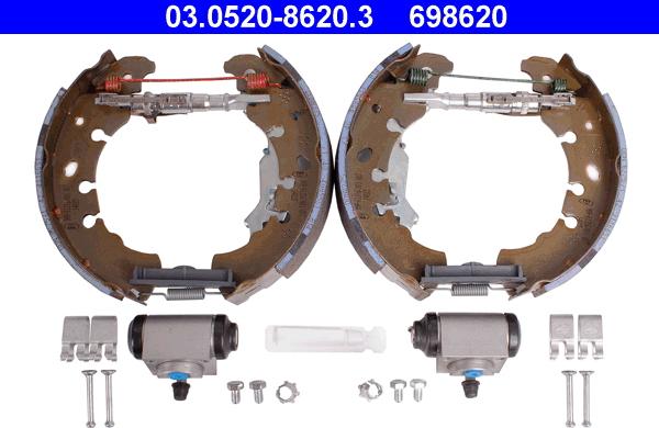 ATE 03.0520-8620.3 - Комплект спирачна челюст vvparts.bg