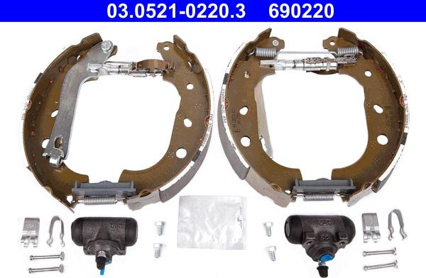 ATE 03.0521-0220.3 - Комплект спирачна челюст vvparts.bg