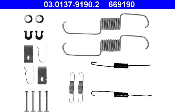 ATE 03.0137-9190.2 - Комплект принадлежности, спирани челюсти vvparts.bg