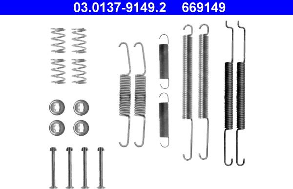 ATE 03.0137-9149.2 - Комплект принадлежности, спирани челюсти vvparts.bg