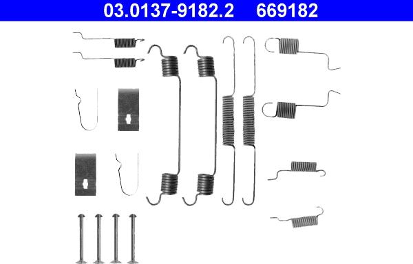 ATE 03.0137-9182.2 - Комплект принадлежности, спирани челюсти vvparts.bg