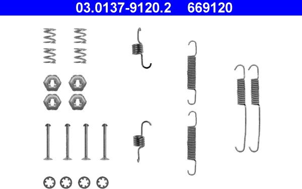 ATE 03.0137-9120.2 - Комплект принадлежности, спирани челюсти vvparts.bg