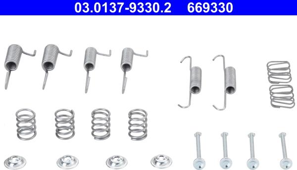 ATE 03.0137-9330.2 - Комплект принадлежности, челюсти за ръчна спирачка vvparts.bg