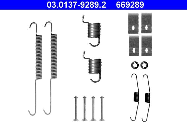 ATE 03.0137-9289.2 - Комплект принадлежности, спирани челюсти vvparts.bg