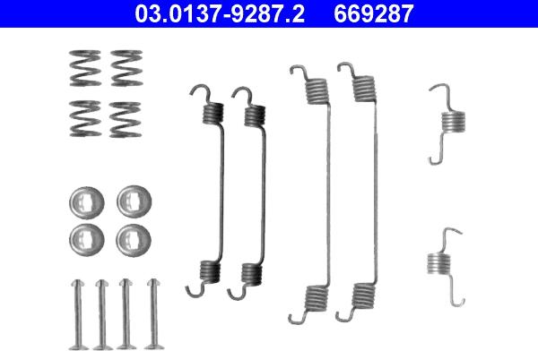 ATE 03.0137-9287.2 - Комплект принадлежности, спирани челюсти vvparts.bg