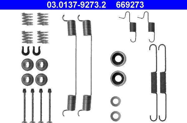 ATE 03.0137-9273.2 - Комплект принадлежности, спирани челюсти vvparts.bg