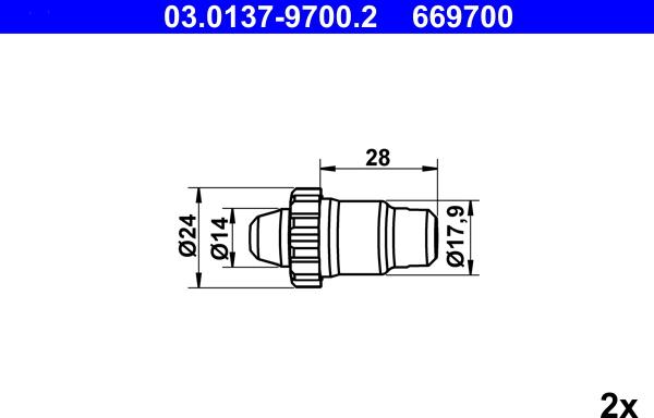 ATE 03.0137-9700.2 - Комплект принадлежности, челюсти за ръчна спирачка vvparts.bg