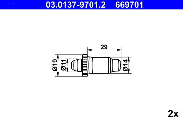 ATE 03.0137-9701.2 - Комплект принадлежности, челюсти за ръчна спирачка vvparts.bg