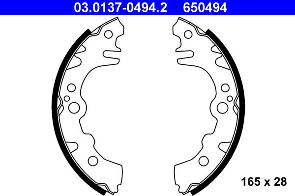 ATE 03.0137-0494.2 - Комплект спирачна челюст vvparts.bg