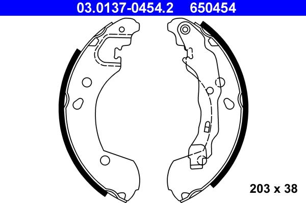 ATE 03.0137-0454.2 - Комплект спирачна челюст vvparts.bg