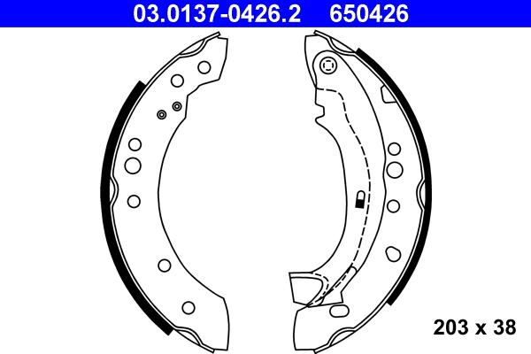 ATE 03.0137-0426.2 - Комплект спирачна челюст vvparts.bg