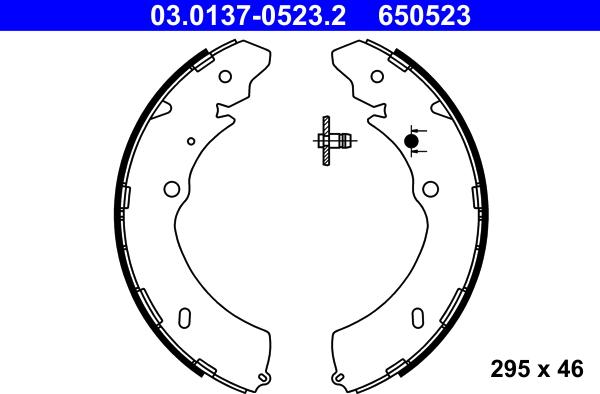 ATE 03.0137-0523.2 - Комплект спирачна челюст vvparts.bg