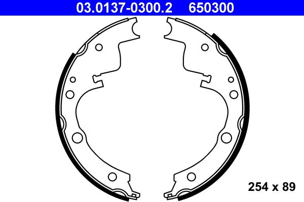 ATE 03.0137-0300.2 - Комплект спирачна челюст vvparts.bg