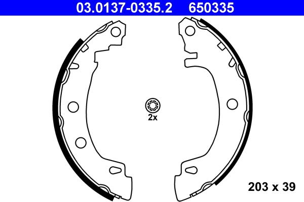 ATE 03.0137-0335.2 - Комплект спирачна челюст vvparts.bg