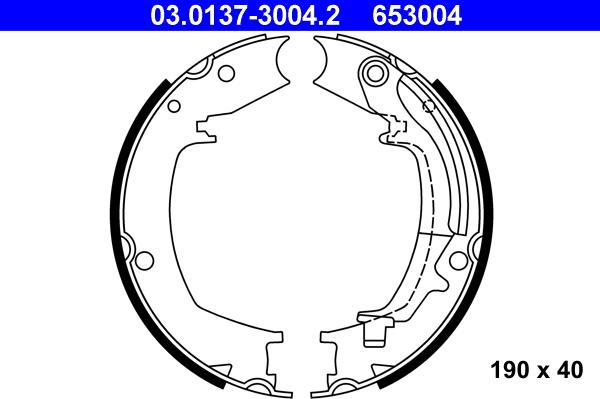 ATE 03.0137-3004.2 - Комплект спирачна челюст, ръчна спирачка vvparts.bg