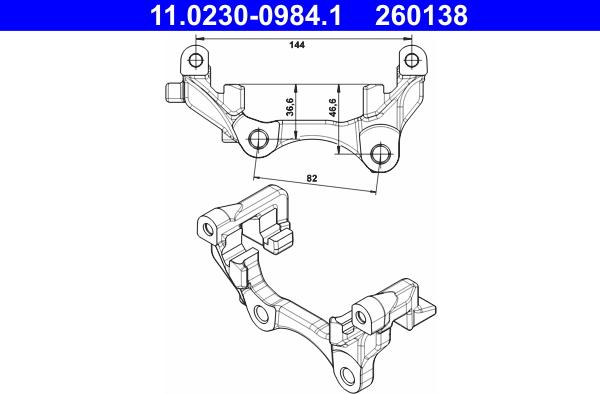 ATE 11.0230-0984.1 - Държач, спирачен апарат vvparts.bg