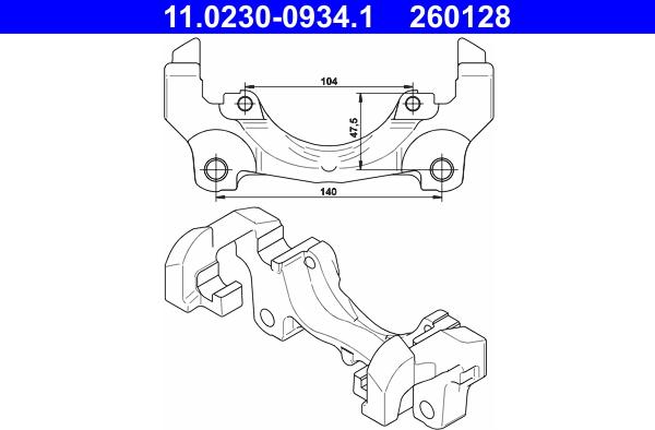 ATE 11.0230-0934.1 - Държач, спирачен апарат vvparts.bg