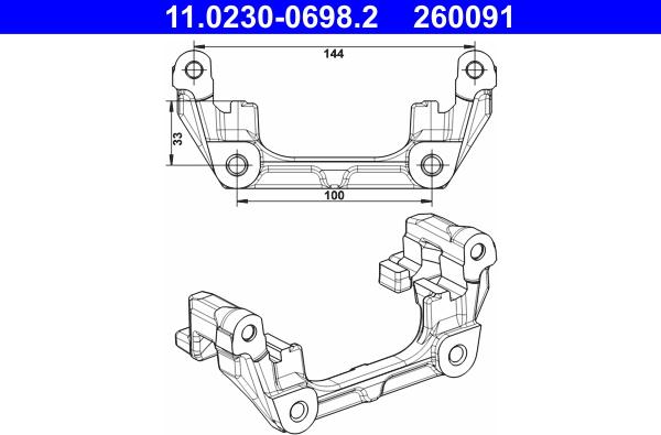 ATE 11.0230-0698.2 - Държач, спирачен апарат vvparts.bg