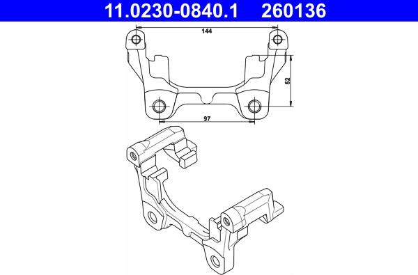 ATE 11.0230-0840.1 - Държач, спирачен апарат vvparts.bg