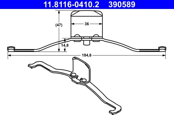 ATE 11.8116-0410.2 - Пружина, спирачен апарат vvparts.bg