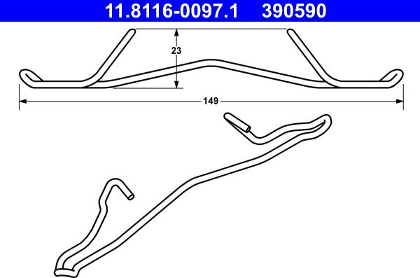 ATE 11.8116-0097.1 - Пружина, спирачен апарат vvparts.bg