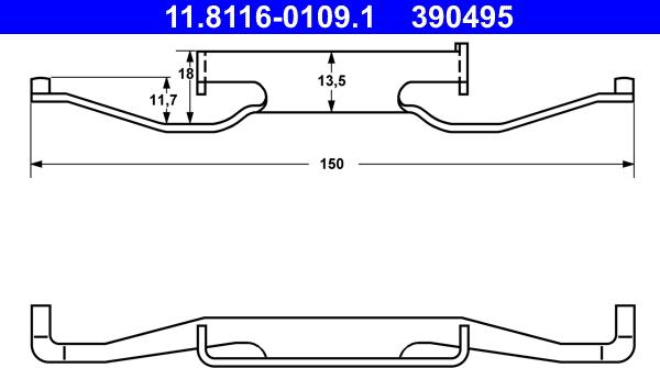 ATE 11.8116-0109.1 - Пружина, спирачен апарат vvparts.bg