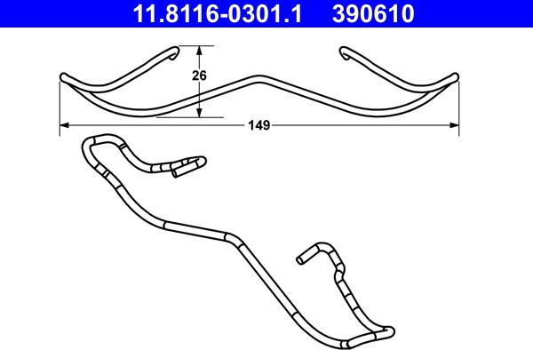 ATE 11.8116-0301.1 - Пружина, спирачен апарат vvparts.bg