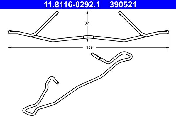 ATE 11.8116-0292.1 - Пружина, спирачен апарат vvparts.bg