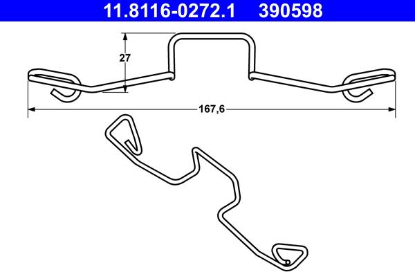 ATE 11.8116-0272.1 - Пружина, спирачен апарат vvparts.bg