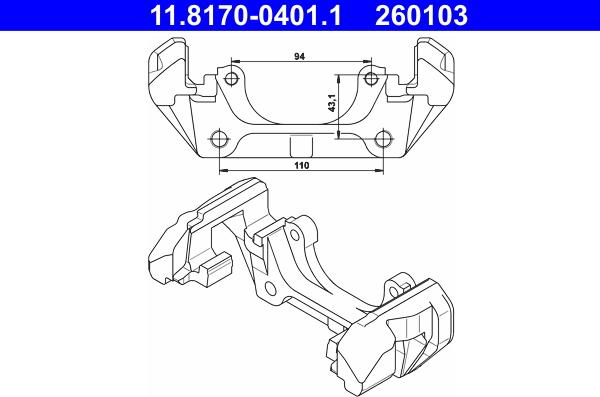 ATE 11.8170-0401.1 - Държач, спирачен апарат vvparts.bg